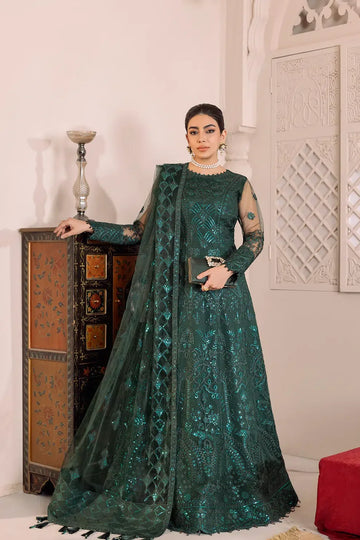 Alizeh | Dua Formals 23 | DUA-V01D05A- RYAN ( GREEN ) - Aqsa Fabrics