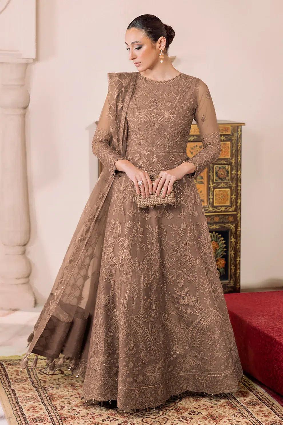 Alizeh | Dua Formals 23 | DUA-V01D05B- RYAN ( BEIGE ) - Aqsa Fabrics