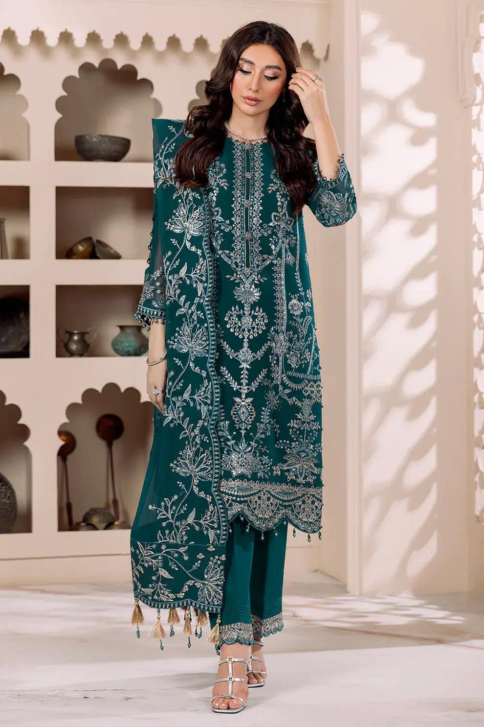 Alizeh | Dua Formals 23 | DUA-V01D02B- LYRA ( ZINC ) - Aqsa Fabrics