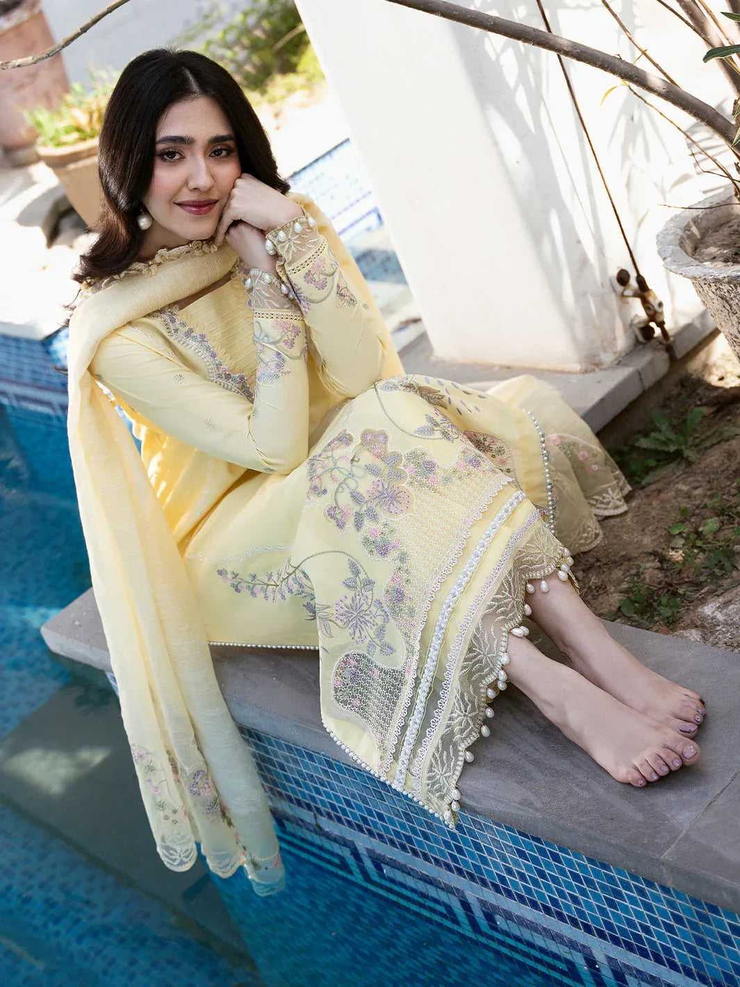 Izel | Mahveen Festive Lawn 25 | AMEL - Aqsa Fabrics