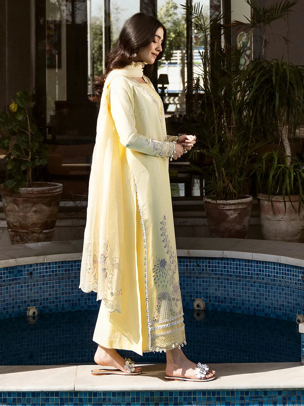 Izel | Mahveen Festive Lawn 25 | AMEL - Aqsa Fabrics