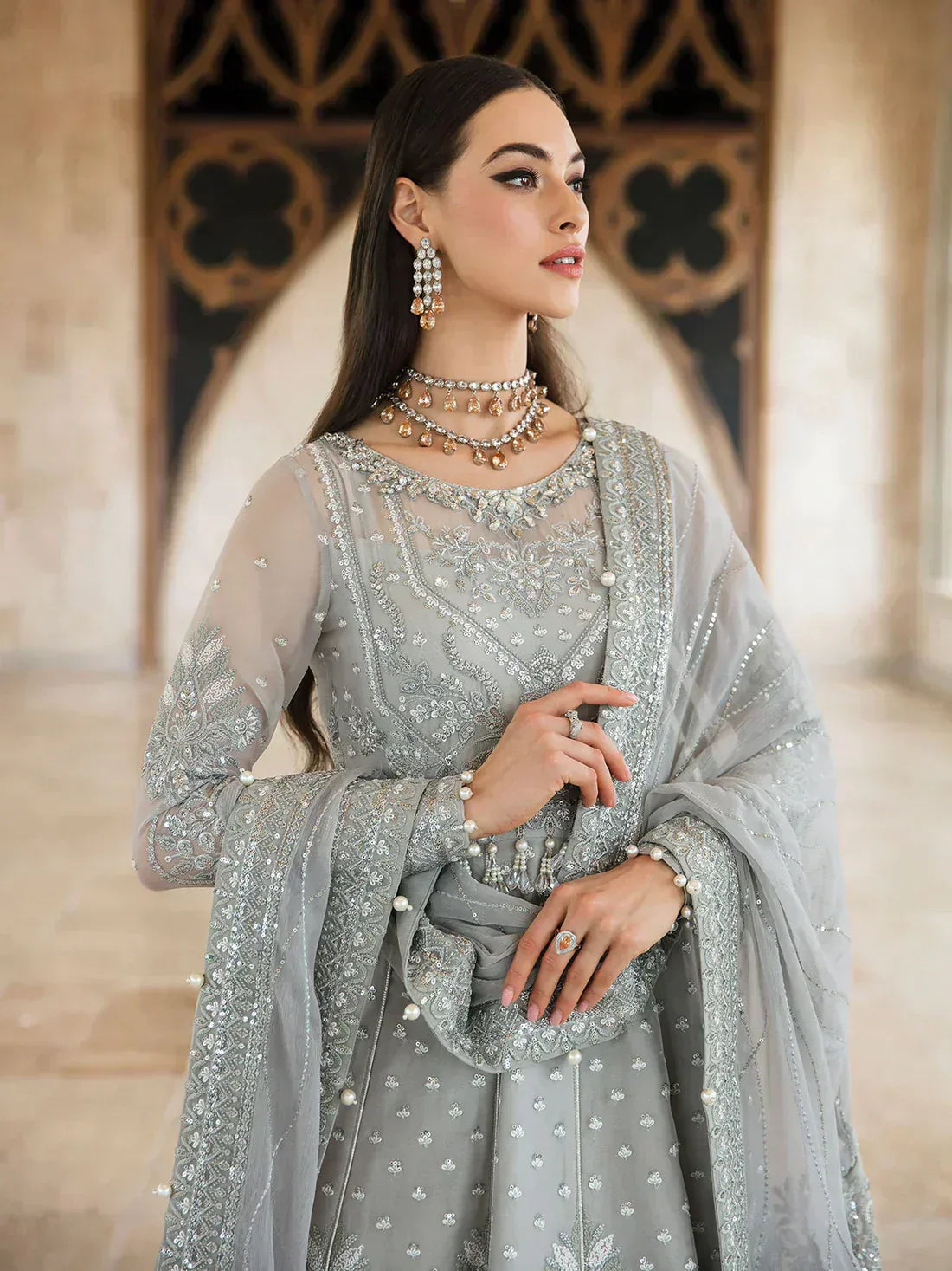 Gulaal | Embroidered Chiffon 23 | ARWA 06 - Aqsa Fabrics