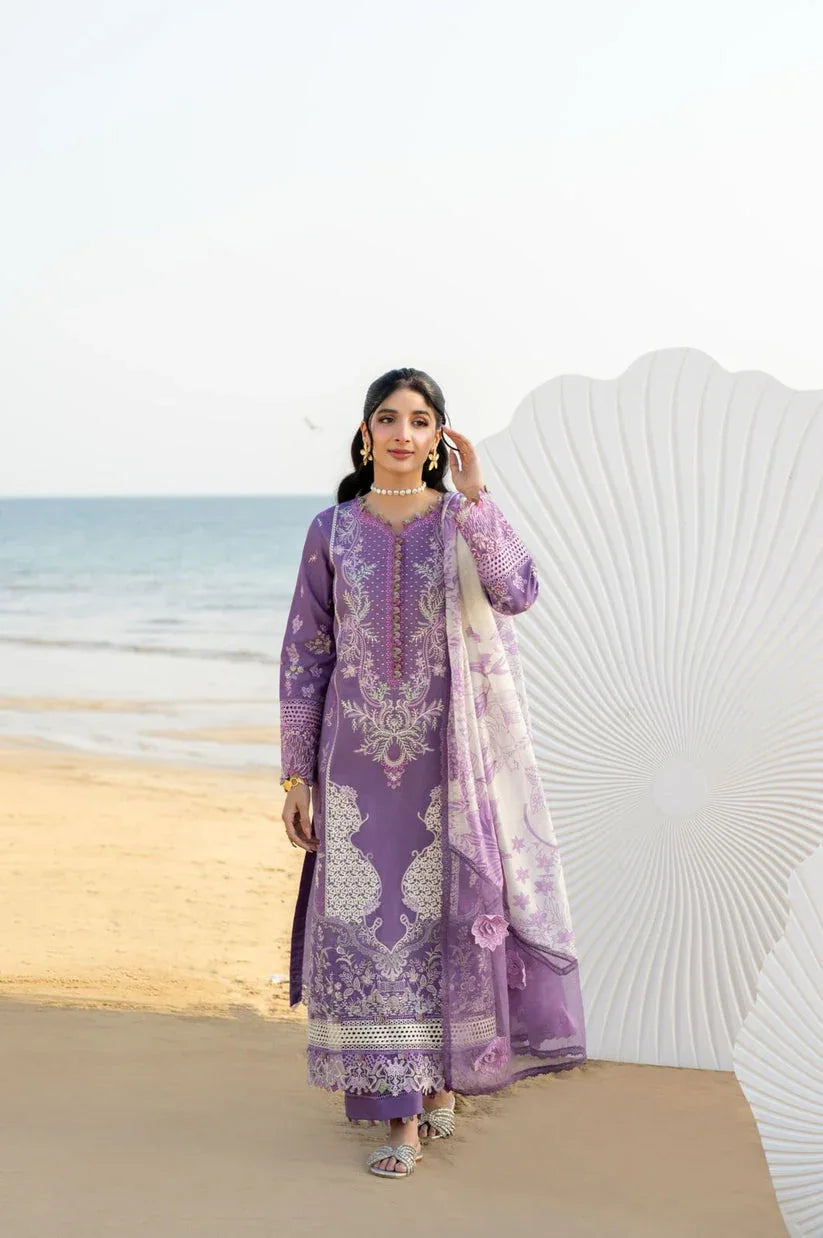 Aabyaan | Saagar Luxury Lawn 25 | ZARQA (AS-01) - Aqsa Fabrics