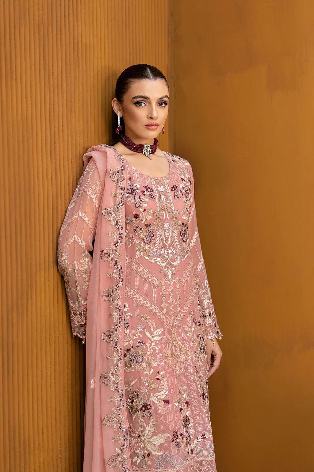 Ramsha | Chevron Chiffon Collection | A-1005 - Aqsa Fabrics