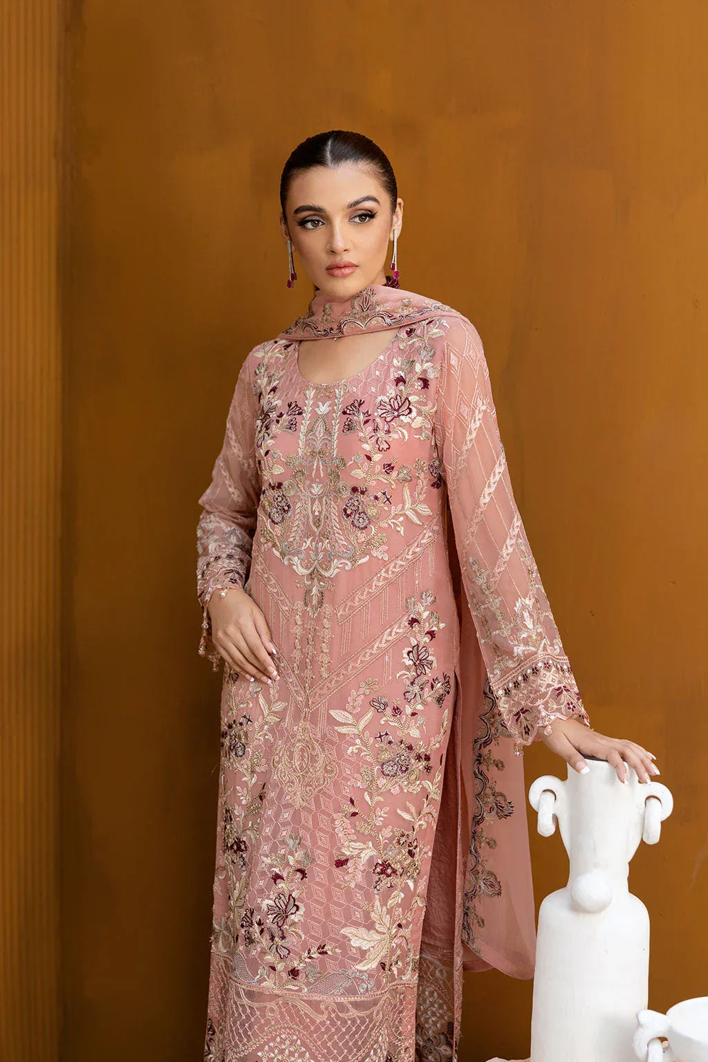 Ramsha | Chevron Chiffon Collection | A-1005 - Aqsa Fabrics