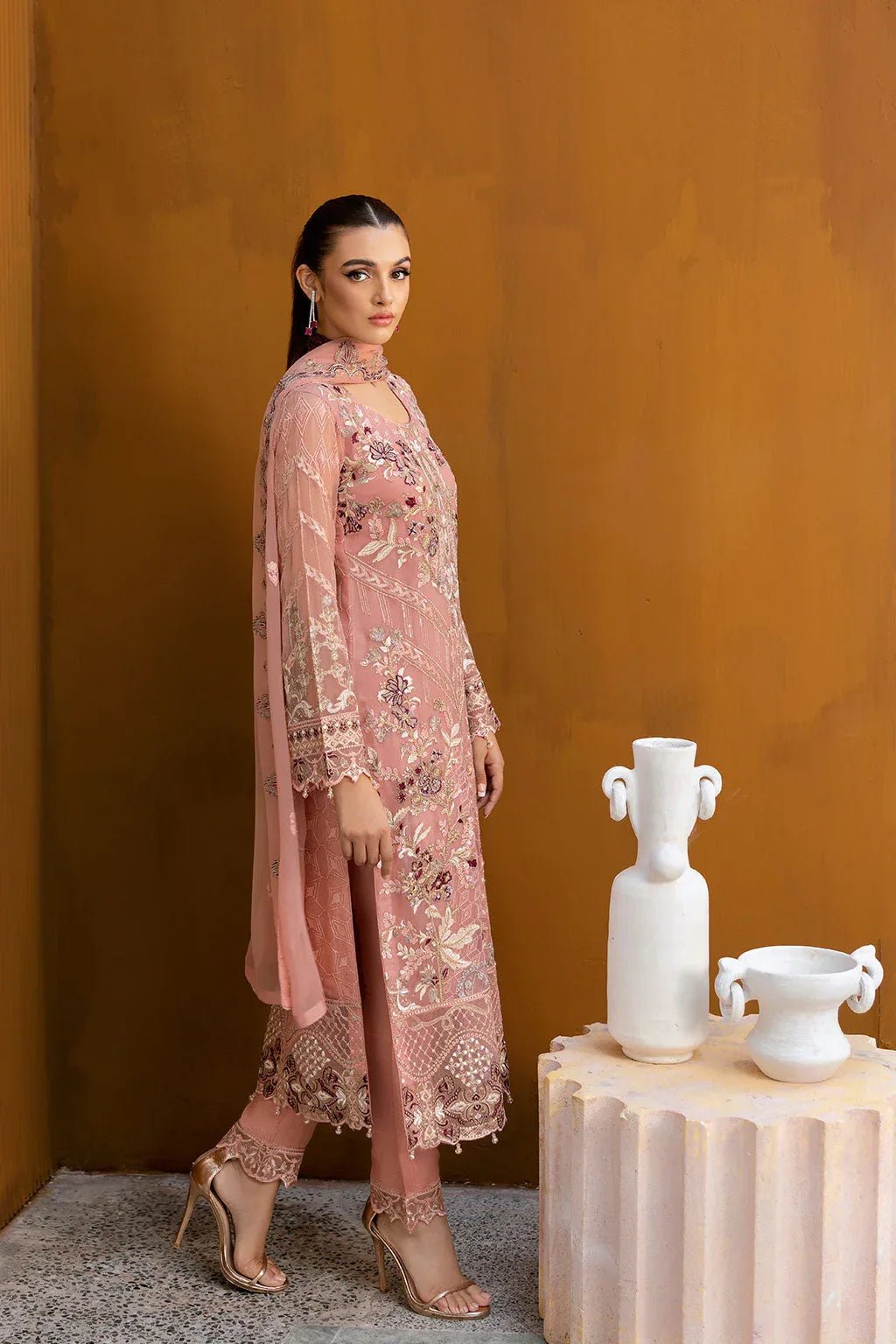 Ramsha | Chevron Chiffon Collection | A-1005 - Aqsa Fabrics