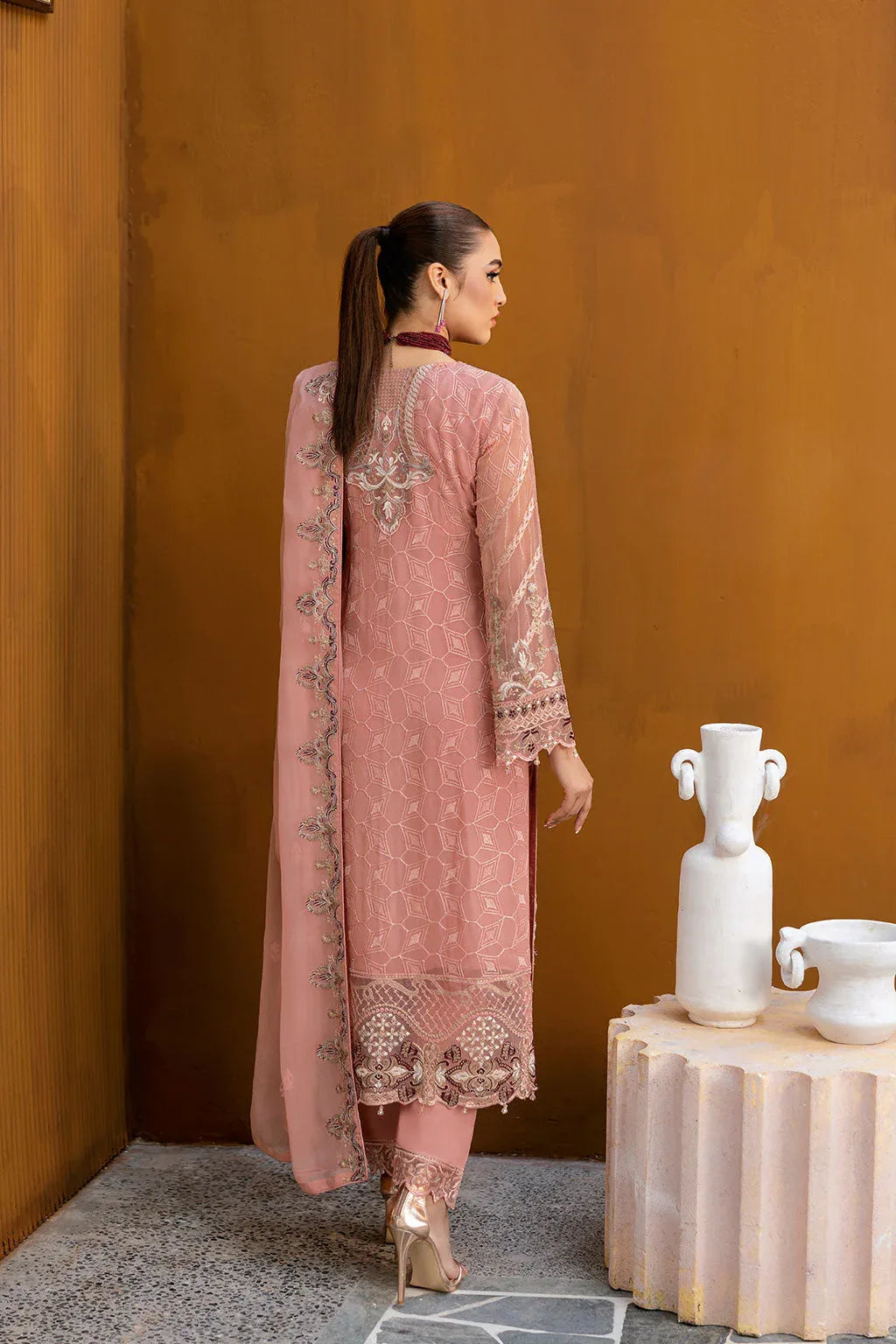 Ramsha | Chevron Chiffon Collection | A-1005 - Aqsa Fabrics
