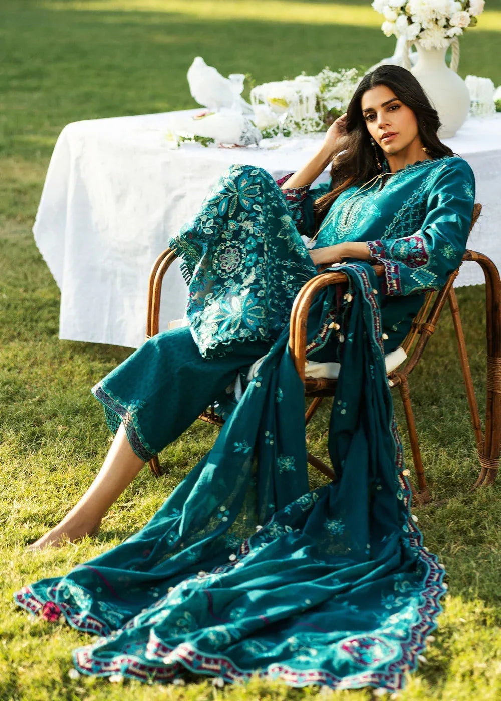 Sadaf Fawad Khan | Siraa Lawn 25 | KOI - B - Aqsa Fabrics