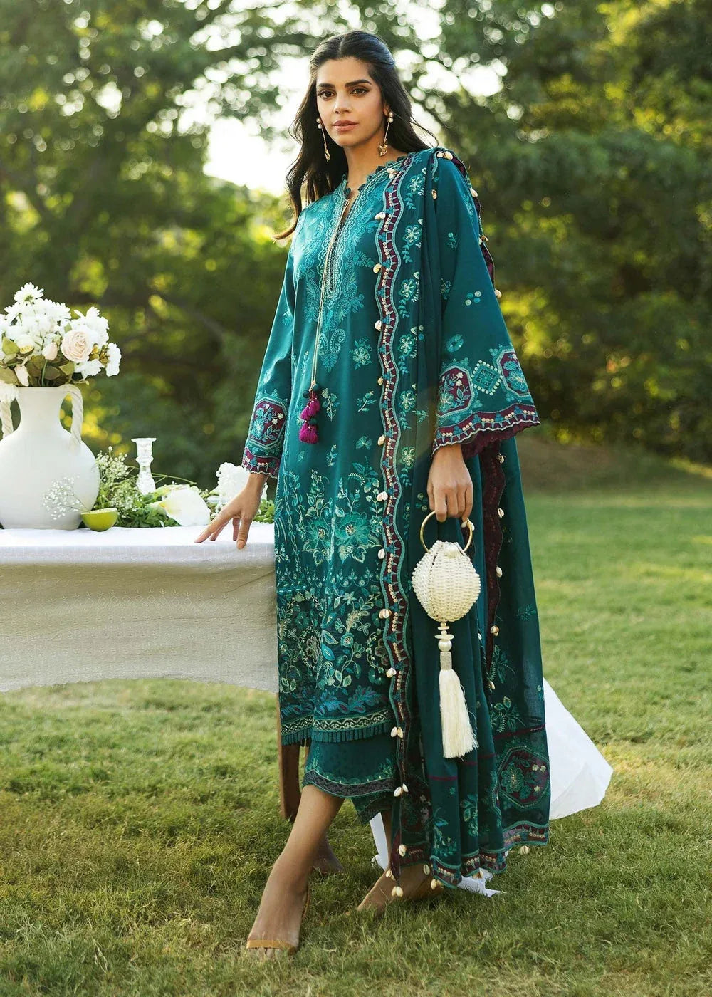 Sadaf Fawad Khan | Siraa Lawn 25 | KOI - B - Aqsa Fabrics