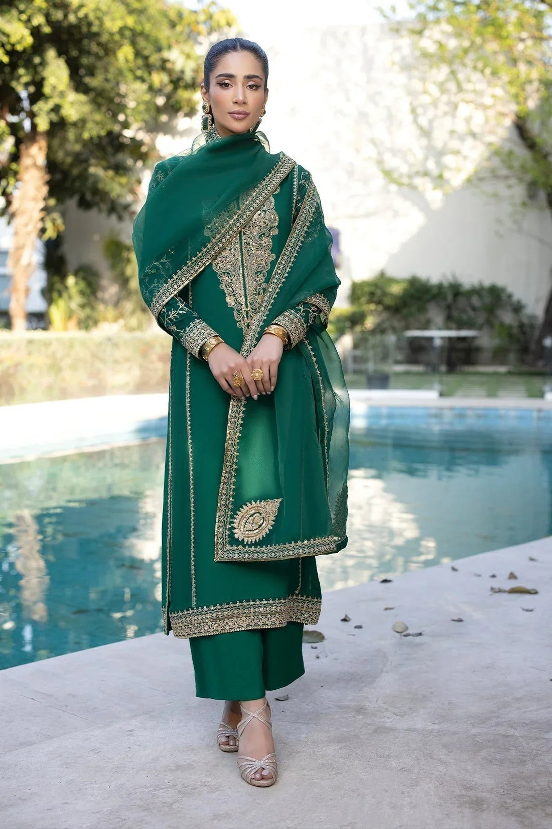 Erum Khan | Shahzeen Eid Collection | PEACOCK - Aqsa Fabrics