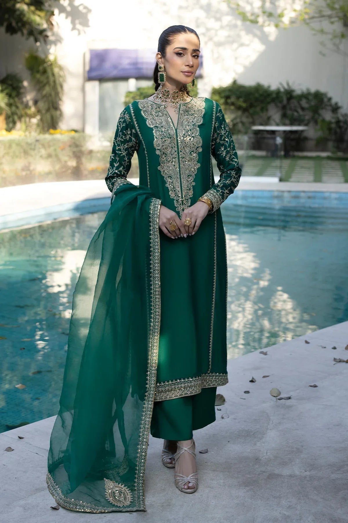 Erum Khan | Shahzeen Eid Collection | PEACOCK - Aqsa Fabrics