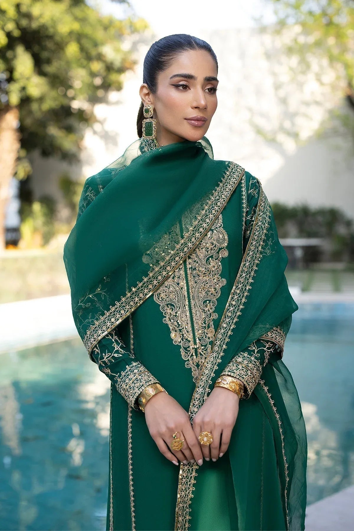 Erum Khan | Shahzeen Eid Collection | PEACOCK - Aqsa Fabrics