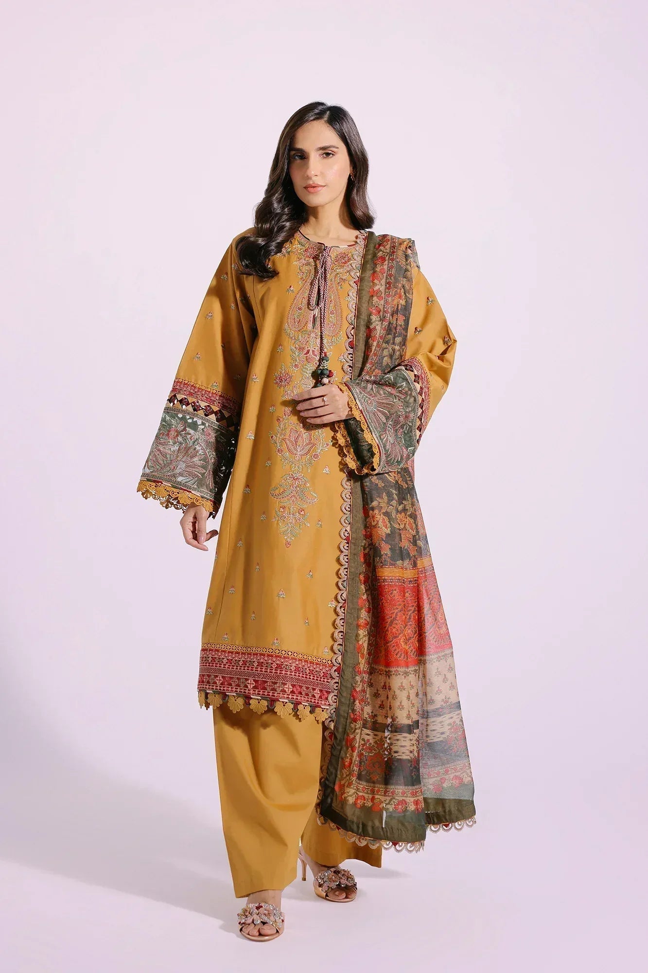 Ethnic | Rozana Collection SS 24 | E0407/203/219 - Aqsa Fabrics