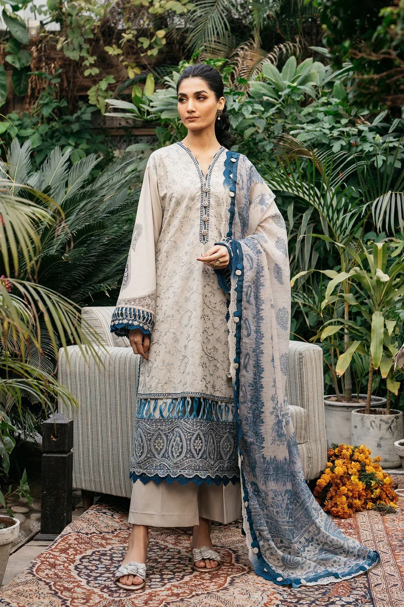 Ethnic | Rozana Collection SS 24 | E0408/203/004 - Aqsa Fabrics