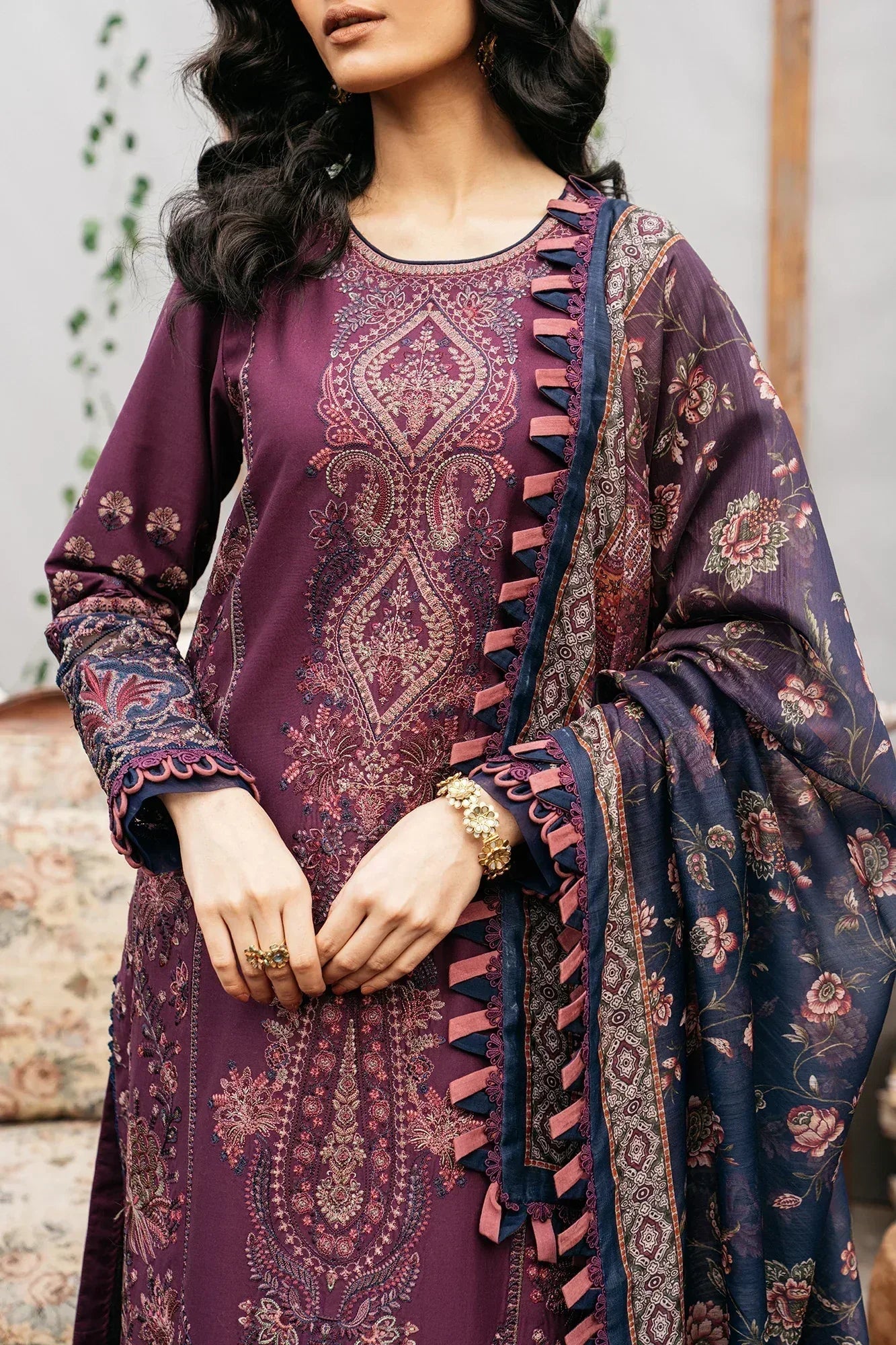 Ethnic | Rozana Collection SS 24 | E0406/203/520 - Aqsa Fabrics