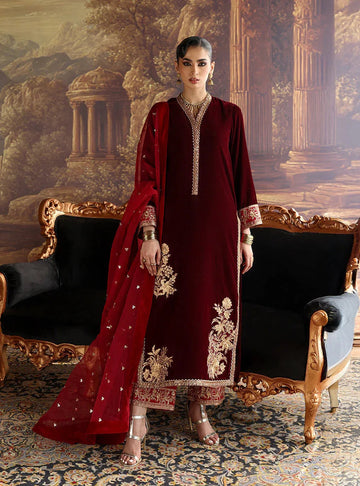 Zainab Chottani | Velura Velvet Edit 25 | Nur Long Shirt - Aqsa Fabrics