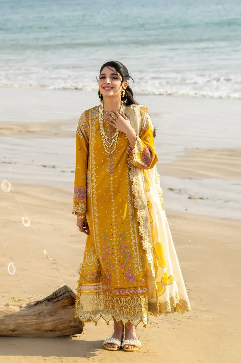 Aabyaan | Saagar Luxury Lawn 25 | ZIYANA (AS-05) - Aqsa Fabrics