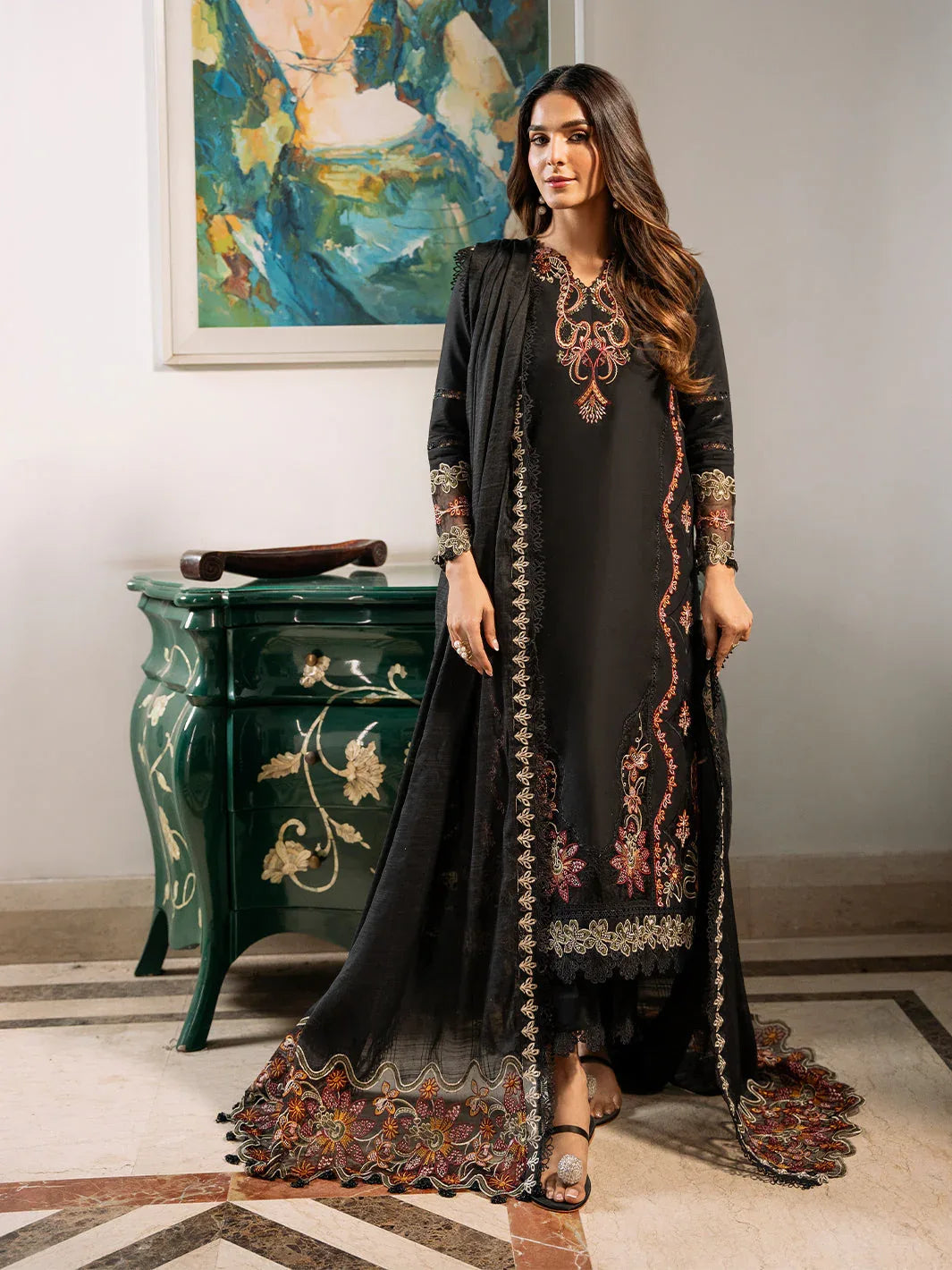 Izel | Mahveen Festive Lawn 25 | FAHIMA - Aqsa Fabrics