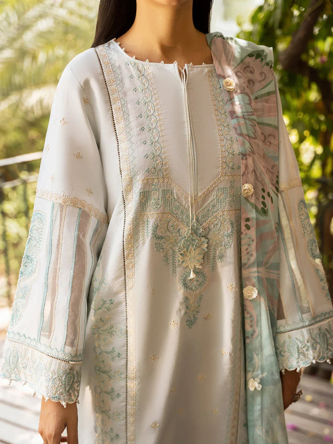 Izel | Dastak Luxury Lawn | FALAK - Aqsa Fabrics