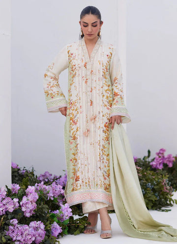 Farah Talib Aziz | Zaza Prints 24 | SAGE TRELLIS SHIRT AND DUPATTA - Aqsa Fabrics