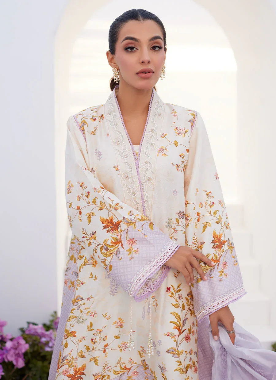 Farah Talib Aziz | Zaza Prints 24 | AMETHYST TRELLIS SHIRT AND DUPATTA - Aqsa Fabrics