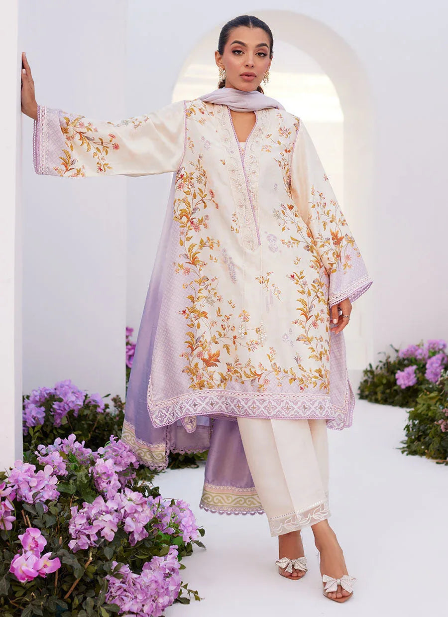 Farah Talib Aziz | Zaza Prints 24 | AMETHYST TRELLIS SHIRT AND DUPATTA - Aqsa Fabrics