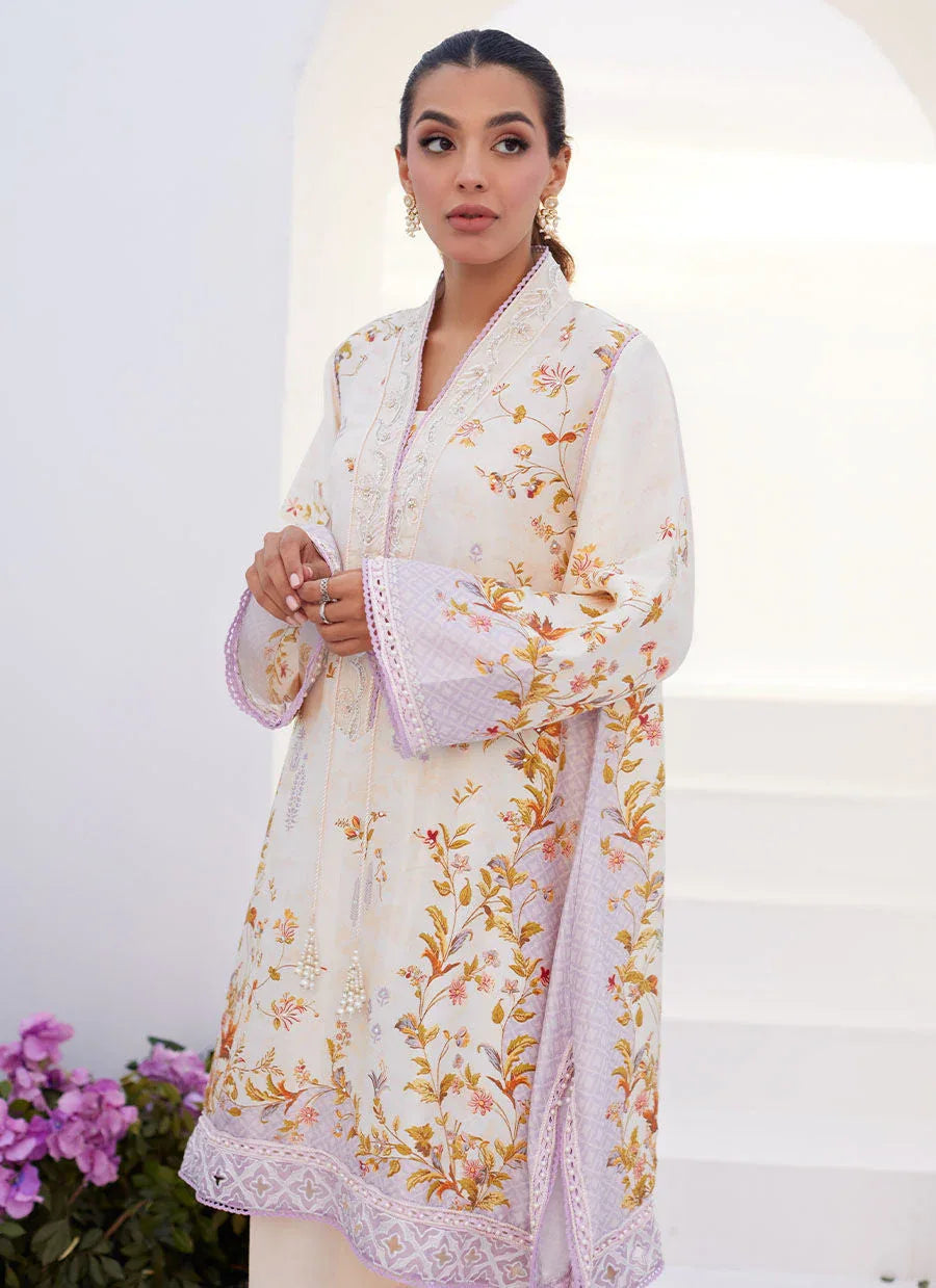 Farah Talib Aziz | Zaza Prints 24 | AMETHYST TRELLIS SHIRT AND DUPATTA - Aqsa Fabrics