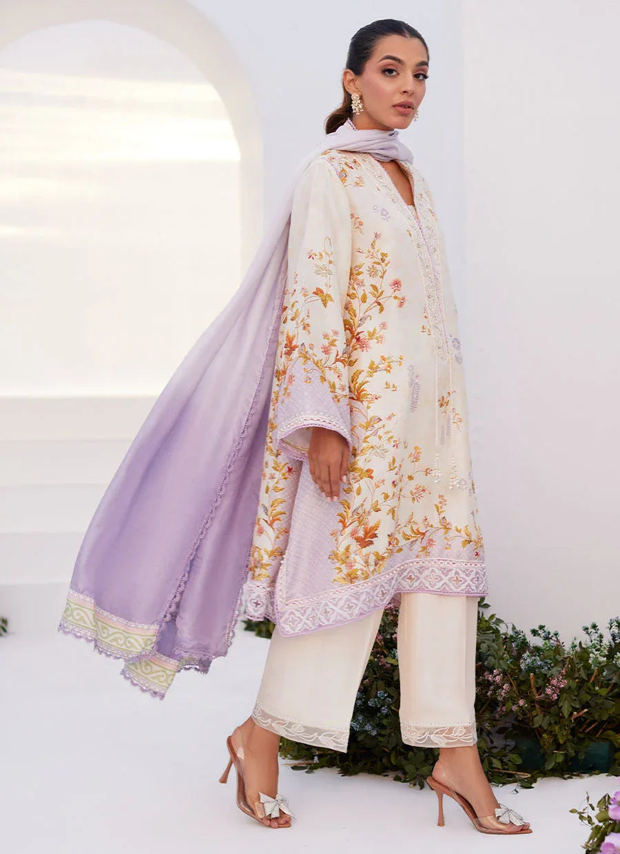 Farah Talib Aziz | Zaza Prints 24 | AMETHYST TRELLIS SHIRT AND DUPATTA - Aqsa Fabrics