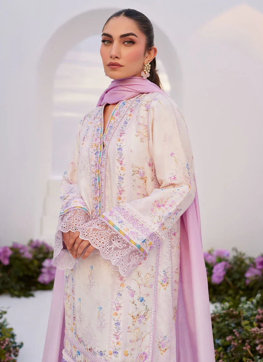Farah Talib Aziz | Zaza Prints 24 | HEATHER LAVENDER SHIRT AND DUPATTA - Aqsa Fabrics