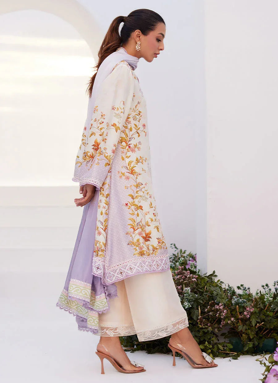 Farah Talib Aziz | Zaza Prints 24 | AMETHYST TRELLIS SHIRT AND DUPATTA - Aqsa Fabrics