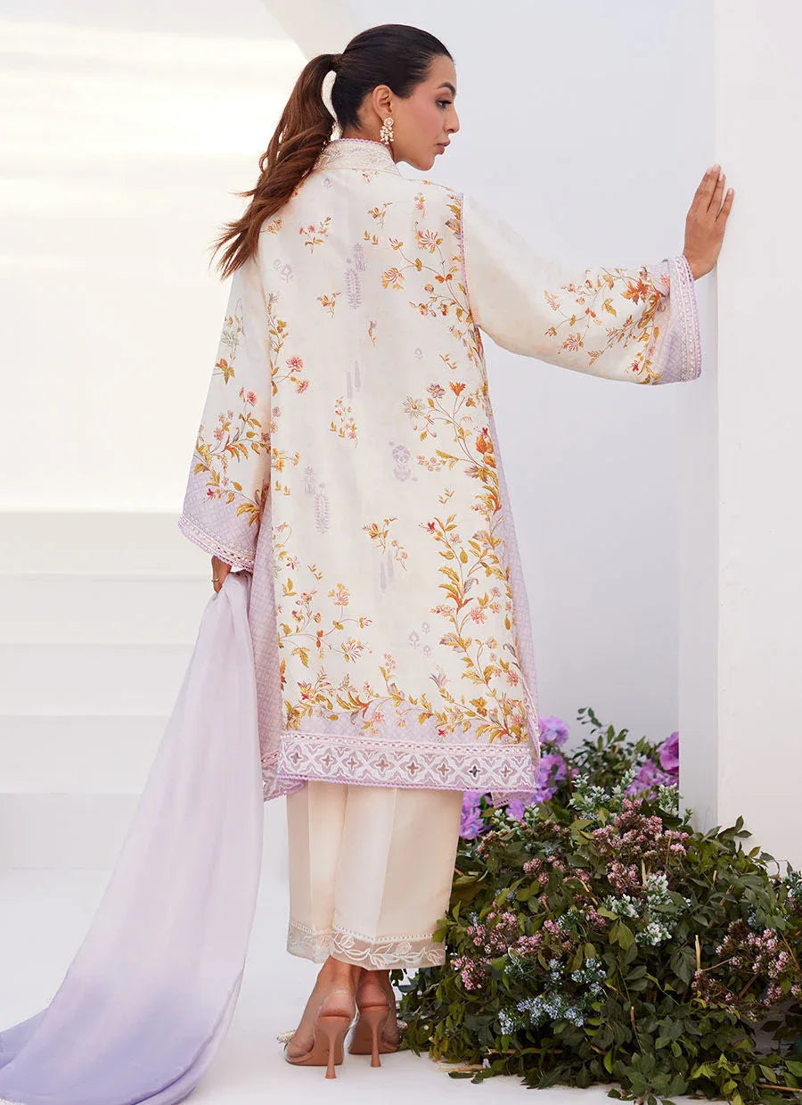 Farah Talib Aziz | Zaza Prints 24 | AMETHYST TRELLIS SHIRT AND DUPATTA - Aqsa Fabrics