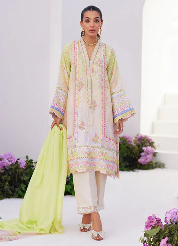 Farah Talib Aziz | Zaza Prints 24 | PEAR OMBRE SHIRT AND DUPATTA - Aqsa Fabrics