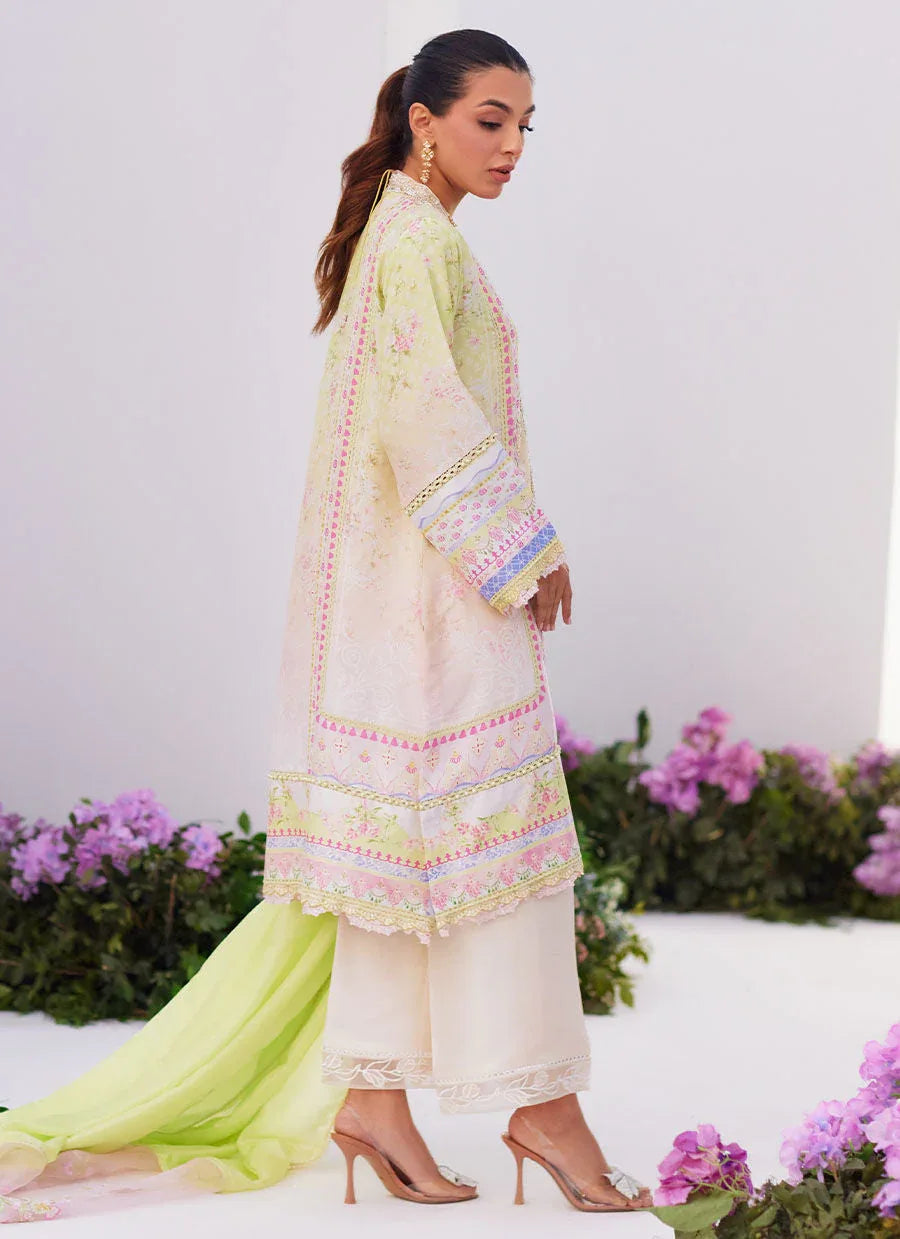 Farah Talib Aziz | Zaza Prints 24 | PEAR OMBRE SHIRT AND DUPATTA - Aqsa Fabrics