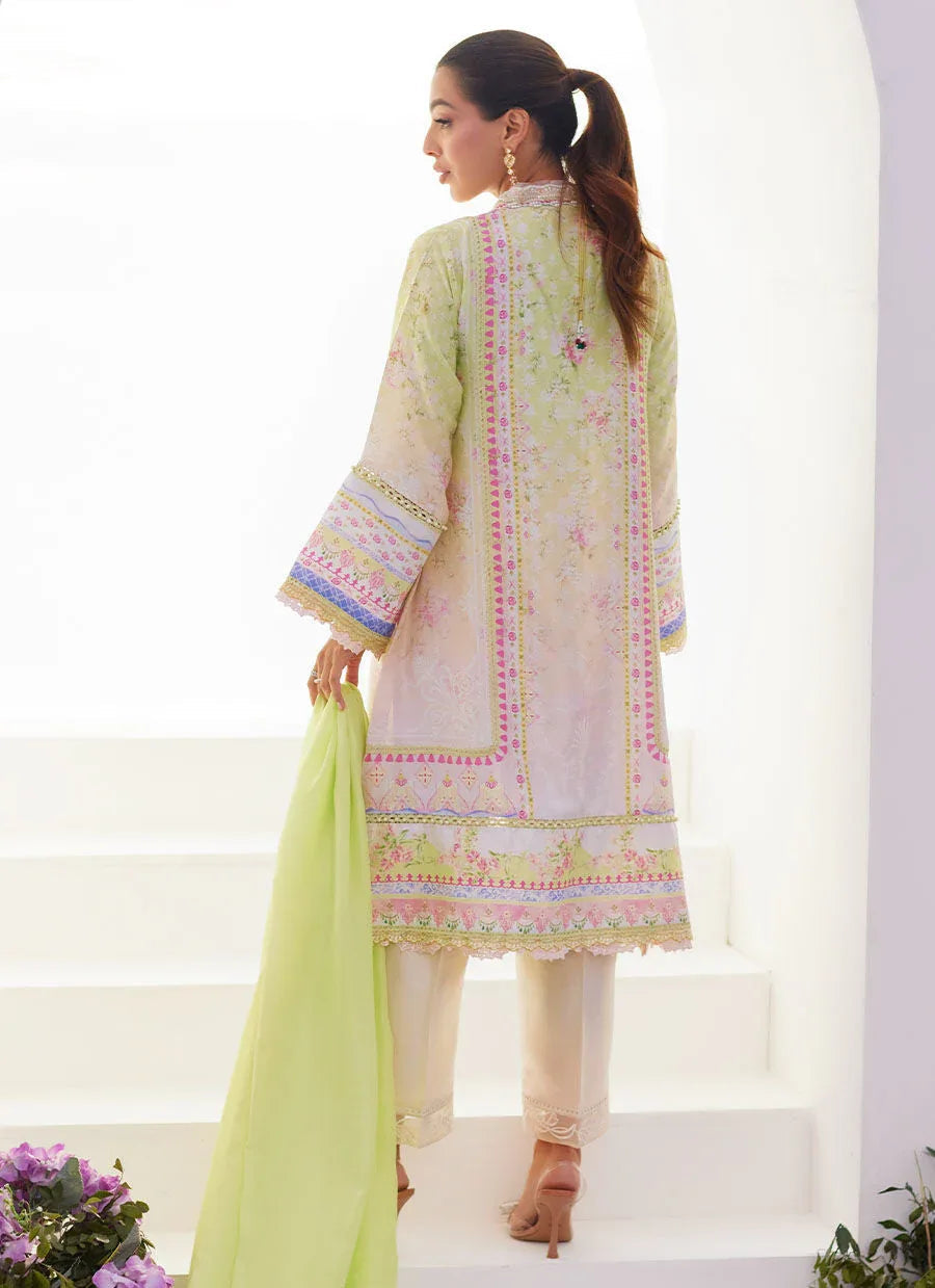Farah Talib Aziz | Zaza Prints 24 | PEAR OMBRE SHIRT AND DUPATTA - Aqsa Fabrics