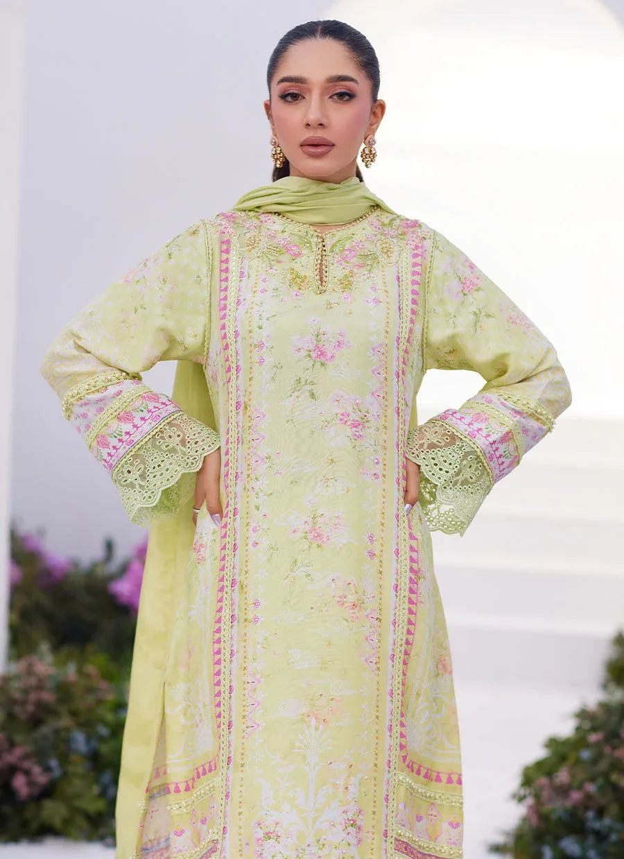 Farah Talib Aziz | Zaza Prints 24 | KELLY LIME SHIRT AND DUPATTA - Aqsa Fabrics