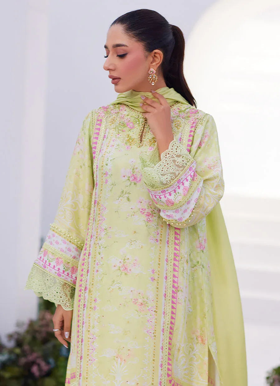 Farah Talib Aziz | Zaza Prints 24 | KELLY LIME SHIRT AND DUPATTA - Aqsa Fabrics