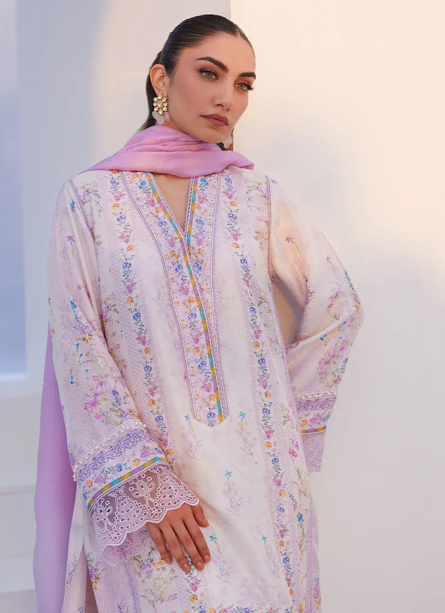Farah Talib Aziz | Zaza Prints 24 | HEATHER LAVENDER SHIRT AND DUPATTA - Aqsa Fabrics
