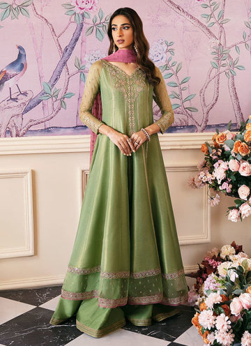 Farah Talib Aziz | Mayna Festive Luxe | ANISA APPLE GREEN - Aqsa Fabrics