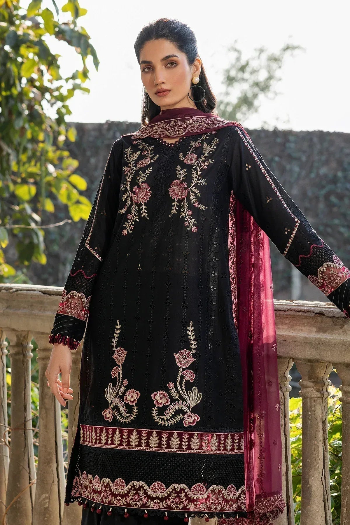 Farasha | Bahaar Embroidered Lawn | Twilight Bloom - Aqsa Fabrics