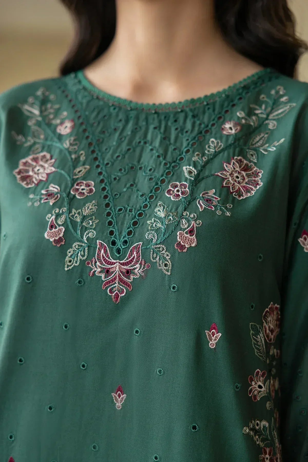 Farasha | Bahaar Embroidered Lawn | Azure Grace - Aqsa Fabrics