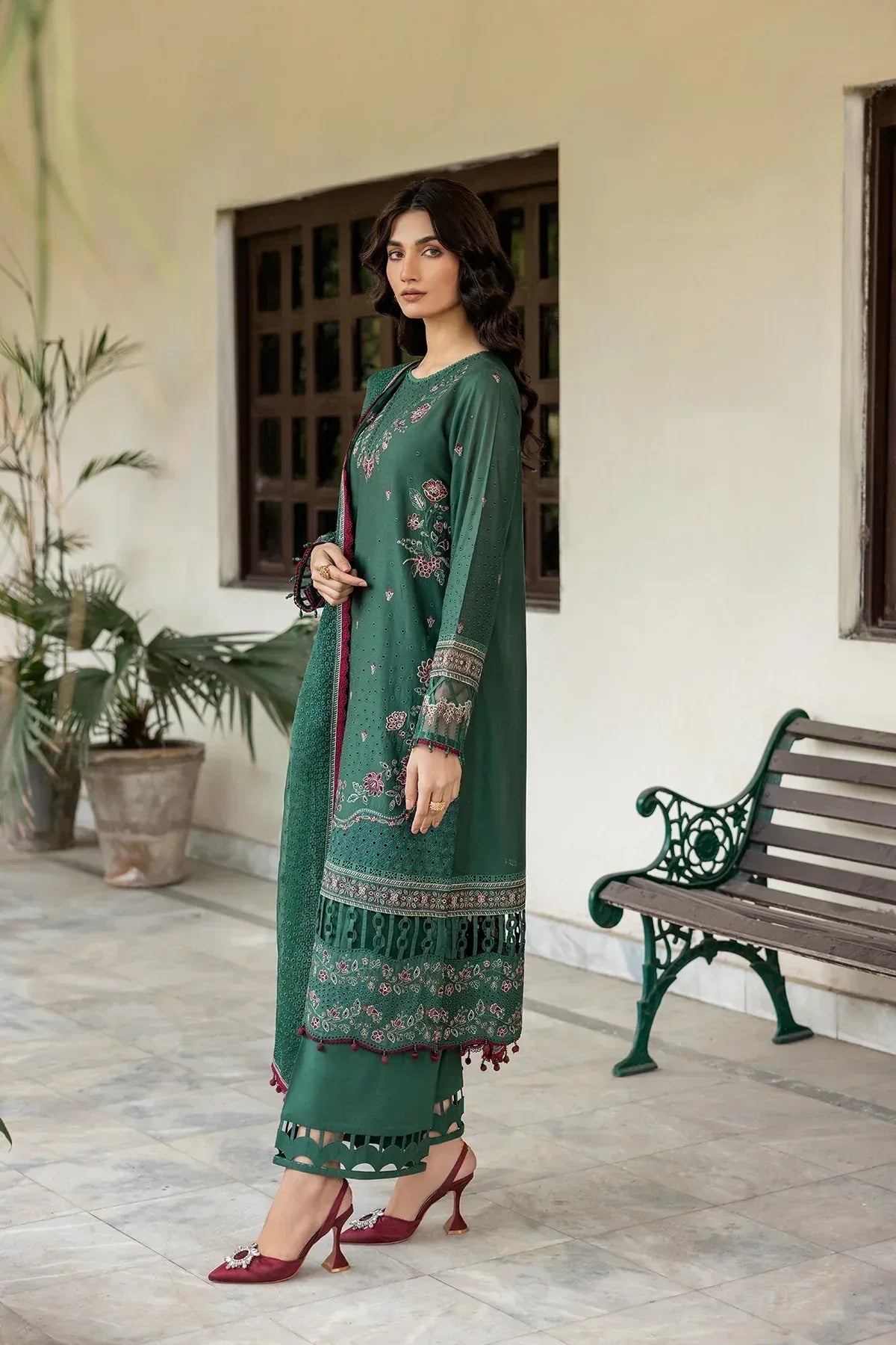 Farasha | Bahaar Embroidered Lawn | Azure Grace - Aqsa Fabrics