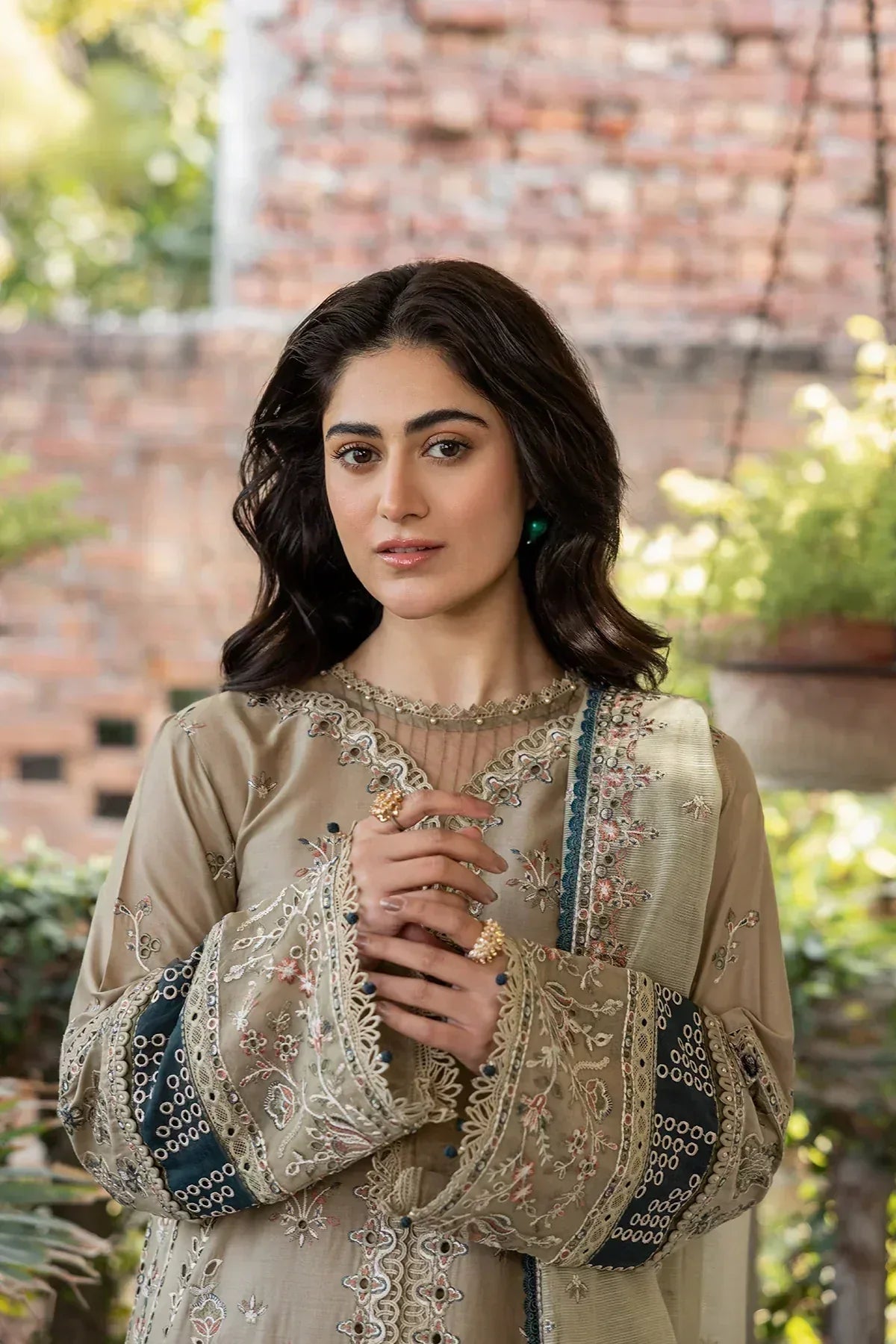 Farasha | Bahaar Embroidered Lawn | Whimsical Sage - Aqsa Fabrics
