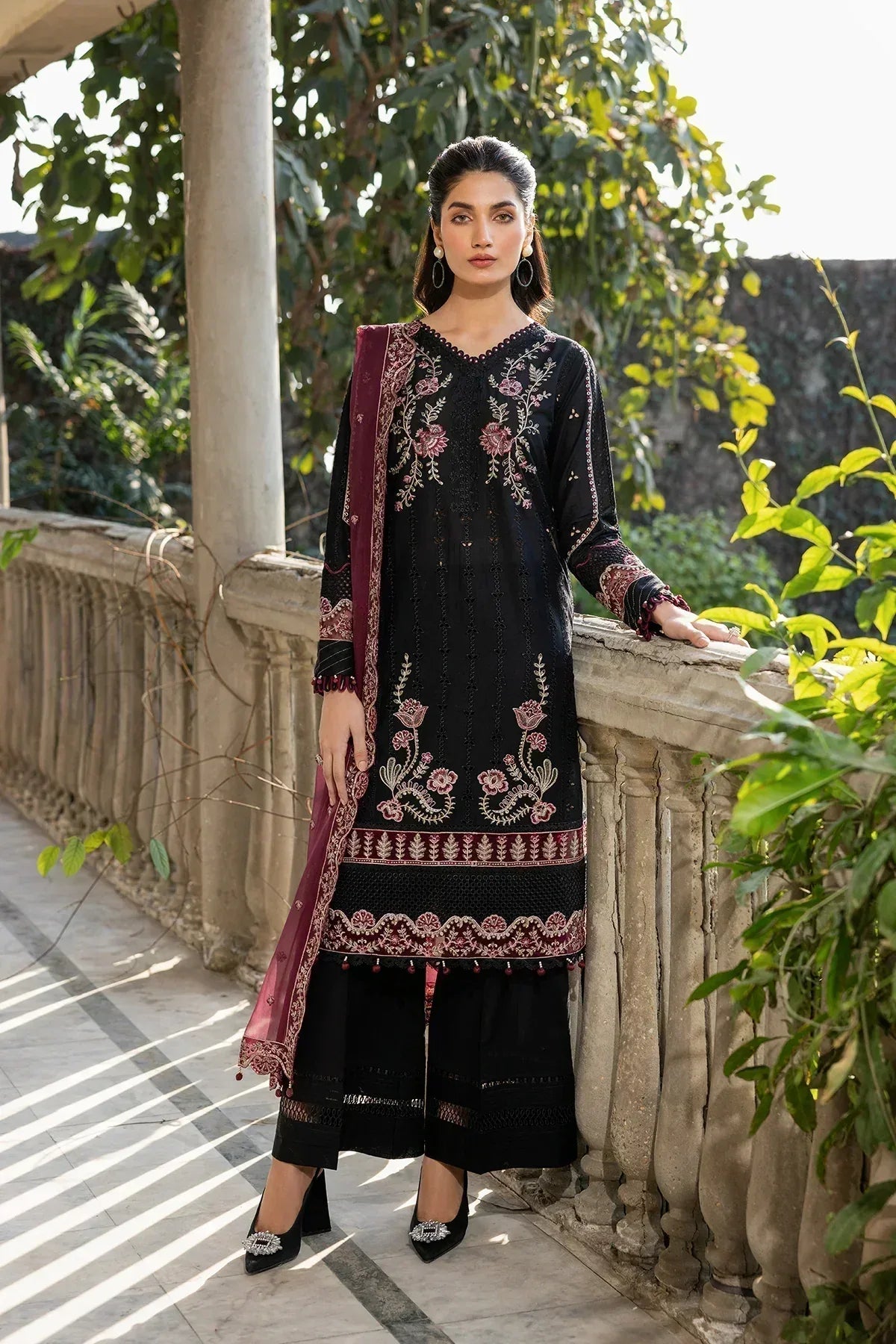 Farasha | Bahaar Embroidered Lawn | Twilight Bloom - Aqsa Fabrics