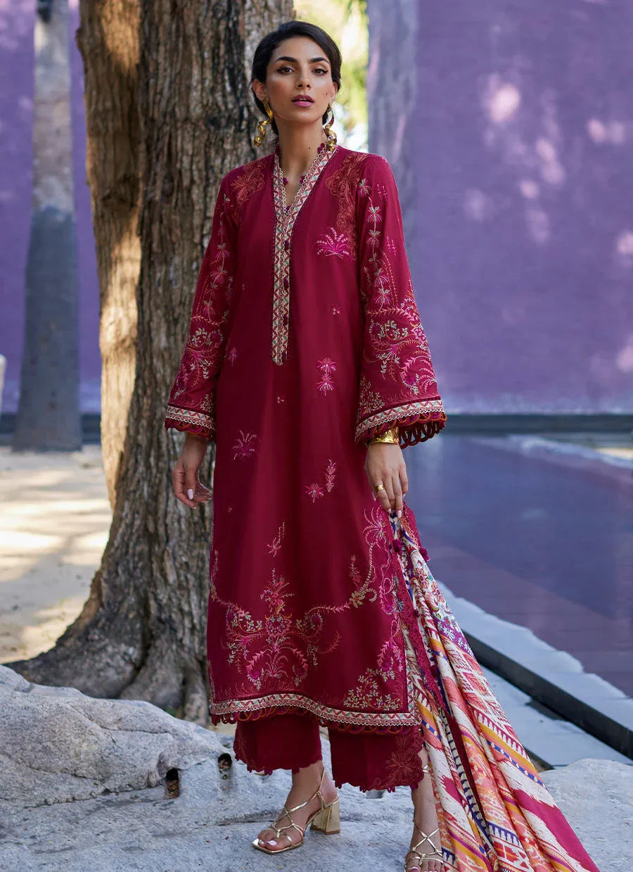 Farah Talib Aziz | Suay Lawn 24 | ENZO RED - Aqsa Fabrics