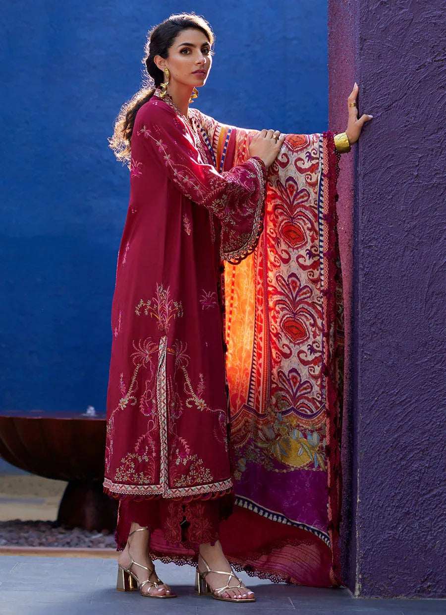Farah Talib Aziz | Suay Lawn 24 | ENZO RED - Aqsa Fabrics