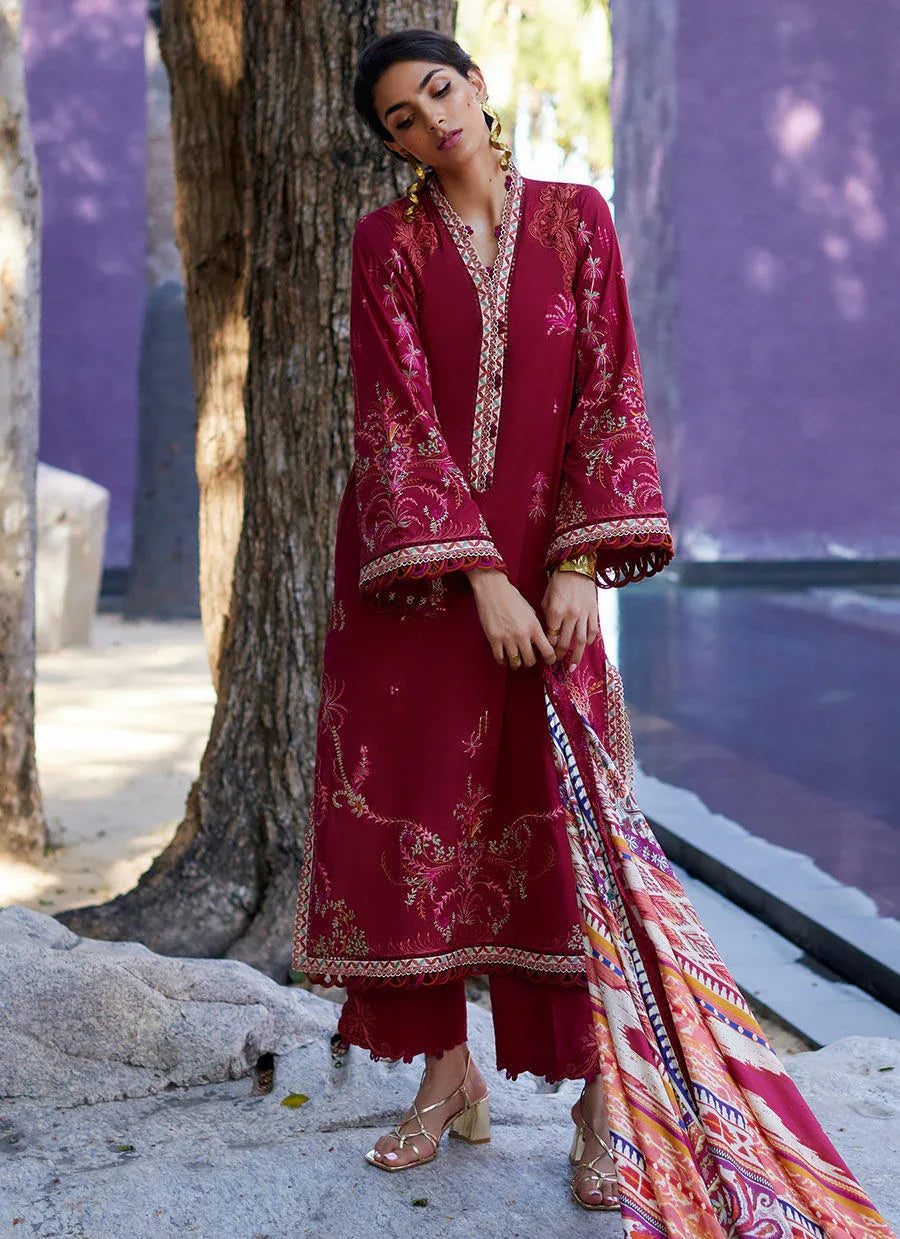 Farah Talib Aziz | Suay Lawn 24 | ENZO RED - Aqsa Fabrics