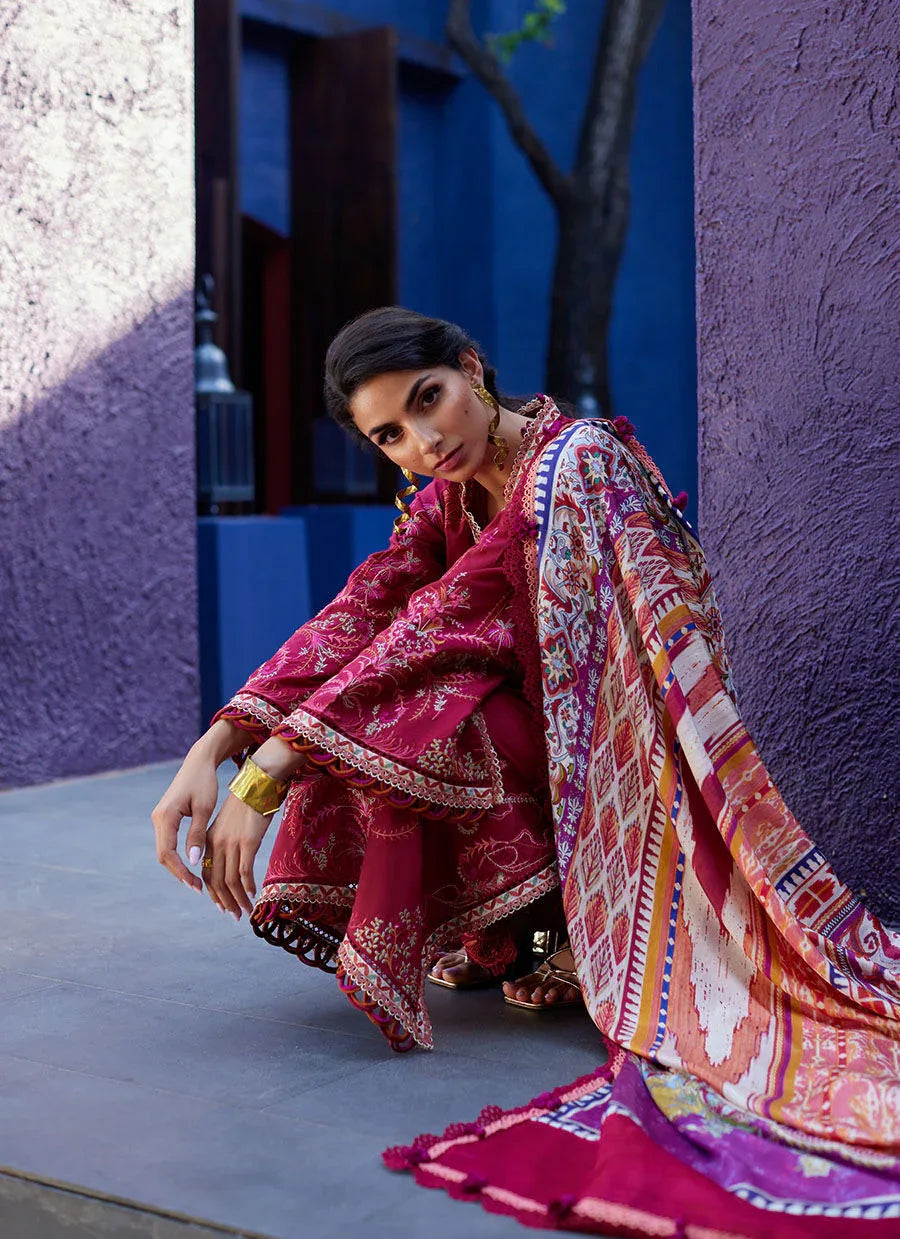 Farah Talib Aziz | Suay Lawn 24 | ENZO RED - Aqsa Fabrics