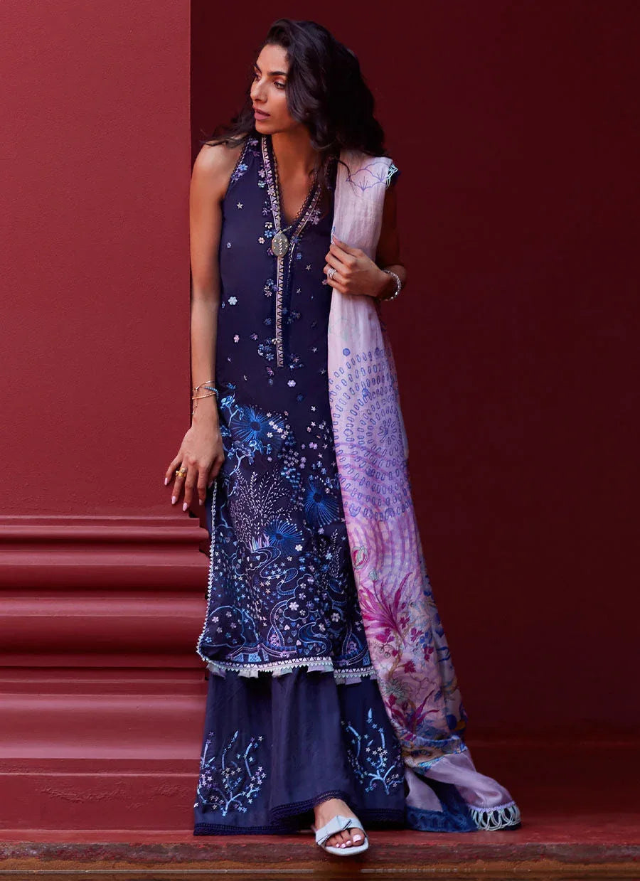 Farah Talib Aziz | Suay Lawn 24 | IZEA BLUE - Aqsa Fabrics