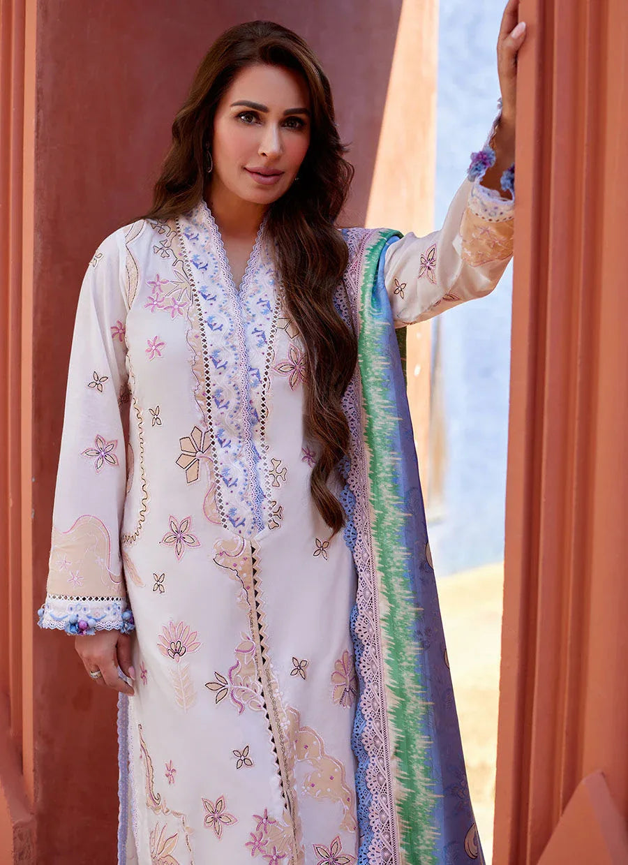Farah Talib Aziz | Suay Lawn 24 | MIWA IVORY - Aqsa Fabrics