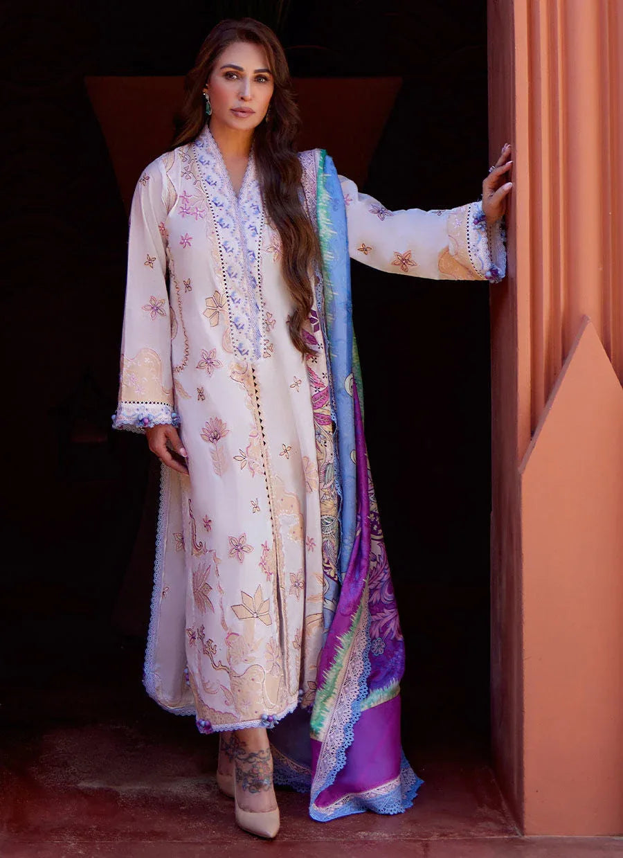 Farah Talib Aziz | Suay Lawn 24 | MIWA IVORY - Aqsa Fabrics